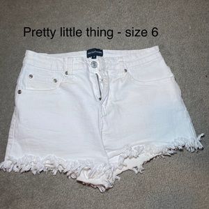 Pretty little thing white shorts